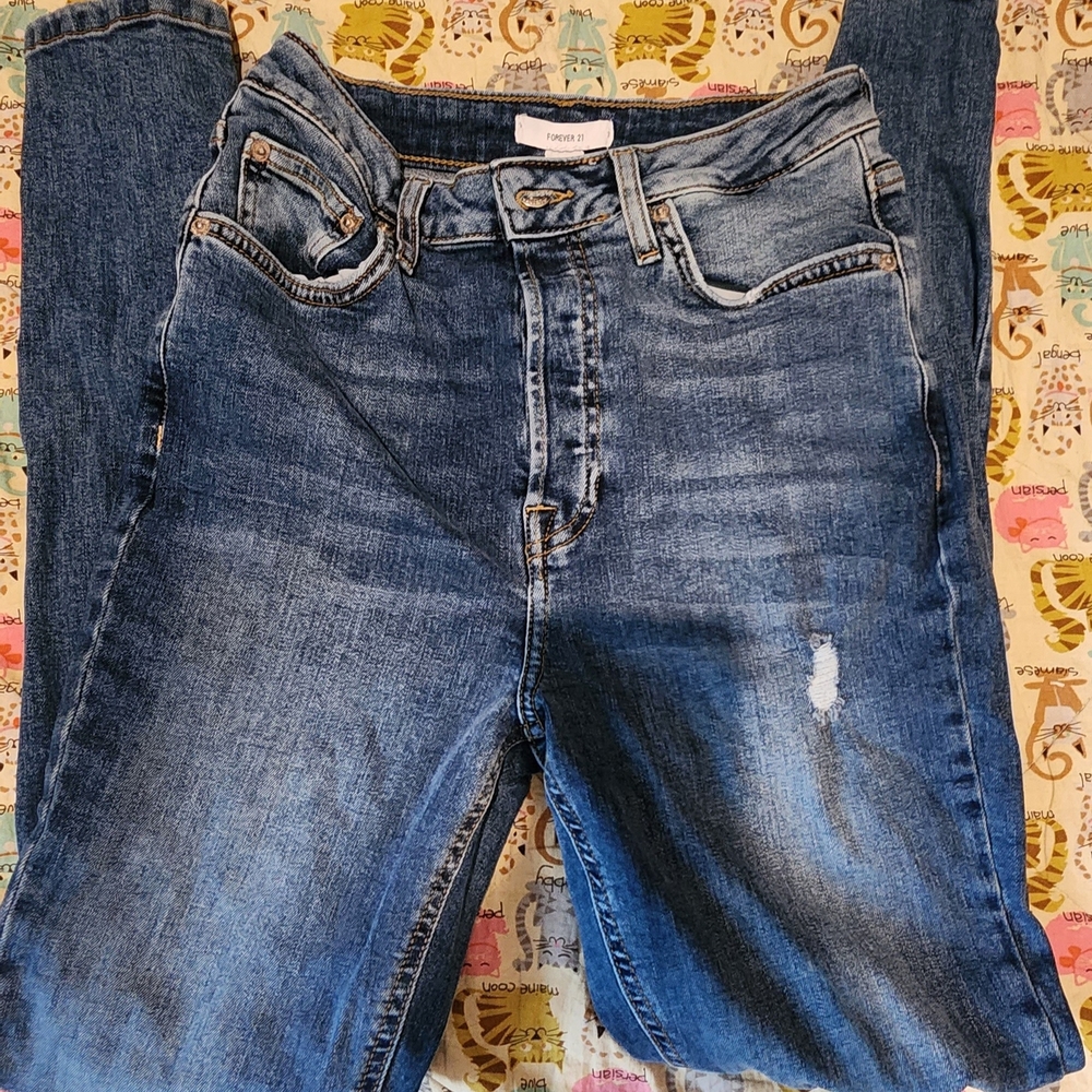Forever 21 Dark Blue Skinny Jeans
